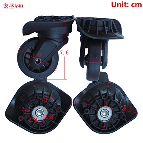 Trunk Wheels,Luggage Wheels Replacement, 360 Degree Swivel Luggage Mute Wheel Suitcase Replacement Repair Wheels Parts Spinner (A90#)2