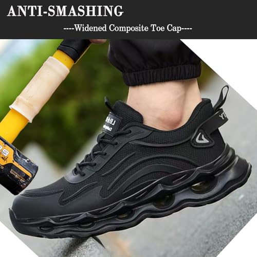 Image of Nutropa Steel Toe Shoes for Men Women Work Safety Footwear Lightweight Breathable Comfortable Industrial Construction Sneakers