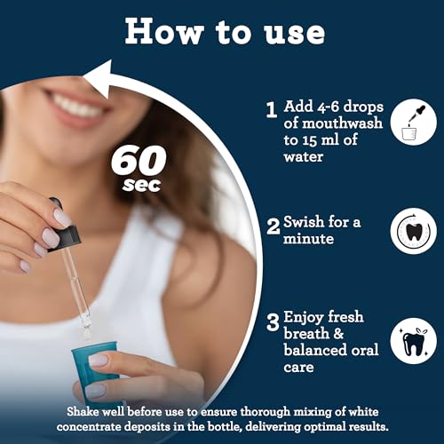 GuruNanda Concentrated Mouthwash (2 fl oz), Fluoride-Free, Mint Mouthwash with Natural Essential Oils, Supports 300 Rinses, Aids in Fresh Breath - Image 5