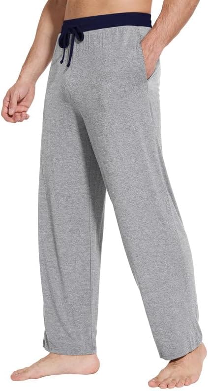 WiWi Viscose from Bamboo Mens Pajama Pants Soft Lounge Bottoms Sweatpants Sleep Pant Drawstring with Pockets S-XXL