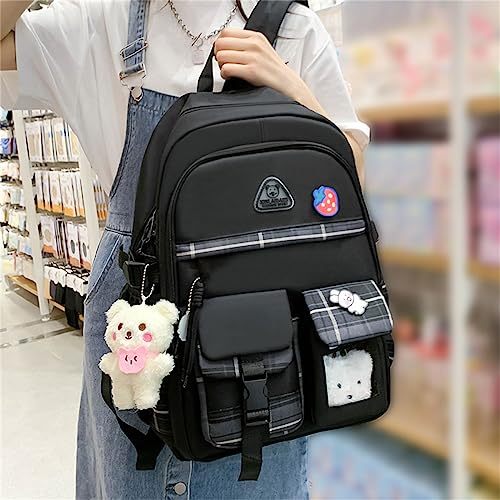 4Pcs Kawaii Backpack Set for Teens Girl Cute School Bag Combo Set Aesthetic Backpack with Pendant Pins Accessories3
