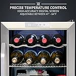 Ivation 12 Bottle Compressor Wine Cooler Refrigerator w/Lock | Large Freestanding Wine Cellar For Red, White, Champagne or Sparkling Wine | 41f-64f Digital Temperature Control Fridge Stainless Steel - Image 4
