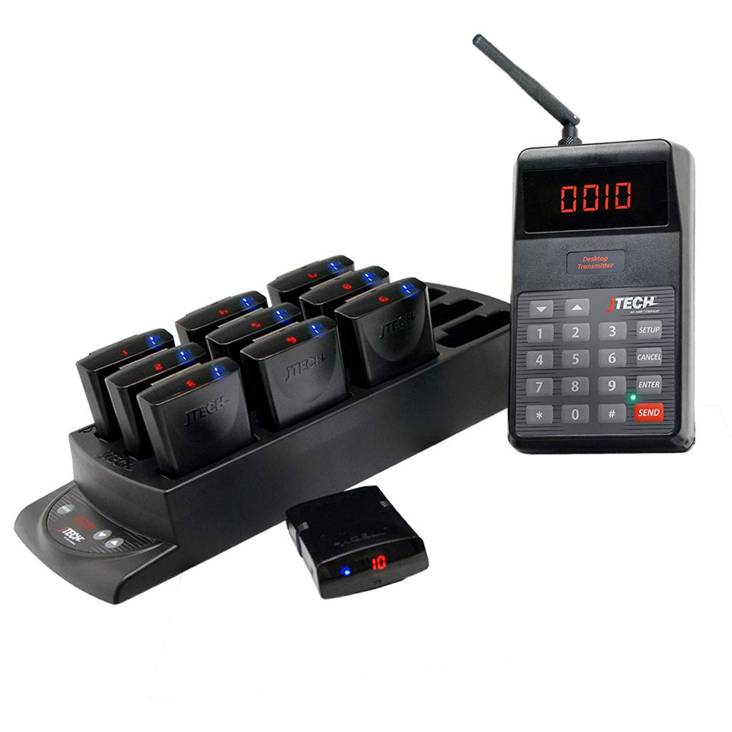 JTECH Church Nursery Paging System - 10 Rugged Pagers