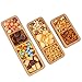 Soz® 3er-Set Snack-Teller Rechteckig - 33x9x2cm, 25x9x2cm, 17,5x9x2cm - Snackschalen aus umweltfreundlichem Bambus - Servierschalen Geschirr-Set inklusive gratis E-Book mit tollen Rezepten