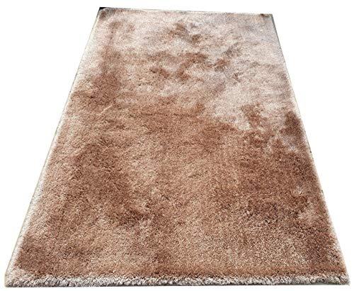 Image of Imra Carpet for Home Bedside Runner Handwoven Fluffy Shag Collection with 2 inch Thickness 2 X 6 Feet (60X180 cm) Color Coffee