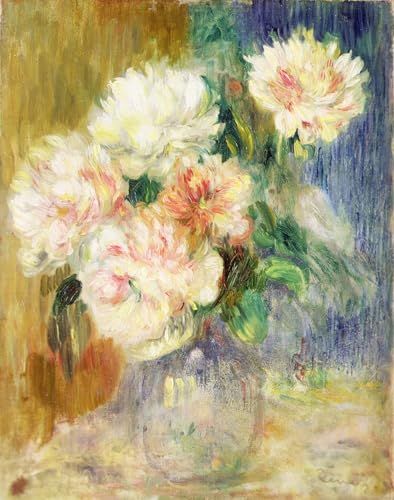 Poster Renoir vase de pivoines et de fleurs pour decoration murale de chambre vintage 60x90