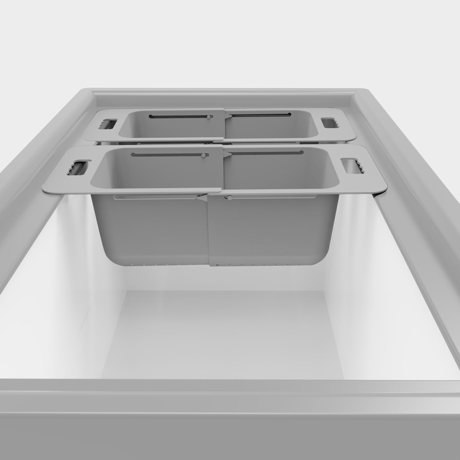Cesta ajustable para congelador, contenedores organizadores expandibles, cestas universales para congelador de pecho, accesorios de organización de congelador para cocina, paquete de 2