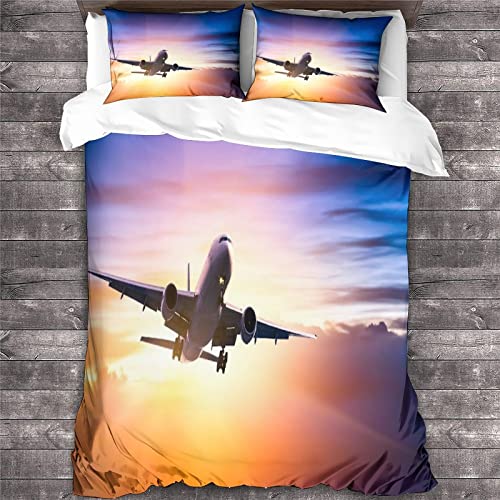 Housse de couette 3D aéronefs avec zip pour lit King size