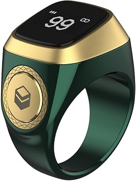 Digital Tasbeeh Tasbih Finger Counter Smart Ring Counter Smart Tasbih Ring Muslim Prayer Smart Rings Tasbih Counter Smart Ring Tasbeeh Smart Counter22mm green