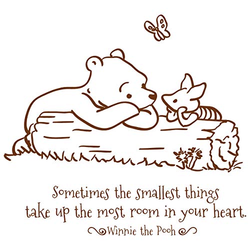 Image of 24"x24" Sometimes The Smallest Things Take Up The Most Room in Your Heart Winnie The Pooh Wall Decal Sticker Color Choices Wall Decal Sticker Art Mural Home Décor Quote