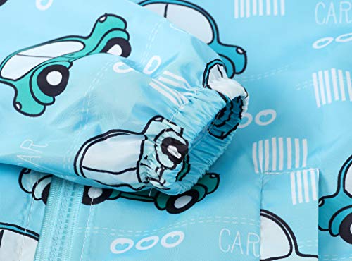 Image of TUIJI Toddler Boys Girls Cartoon Print Zip Jacket Hooded Trench Lightweight Kids Coats Windbreaker Casual Outerwear