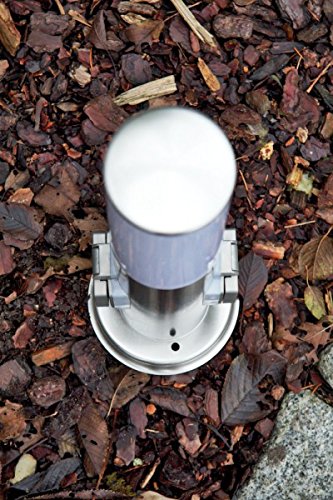 hofstein Lámpara de exterior Caserta con 2 enchufes, lámpara de pie moderna de acero inoxidable, luz de camino 45 cm, lámpara de jardín, E27, iluminación de jardín IP44, sin bombilla(s)