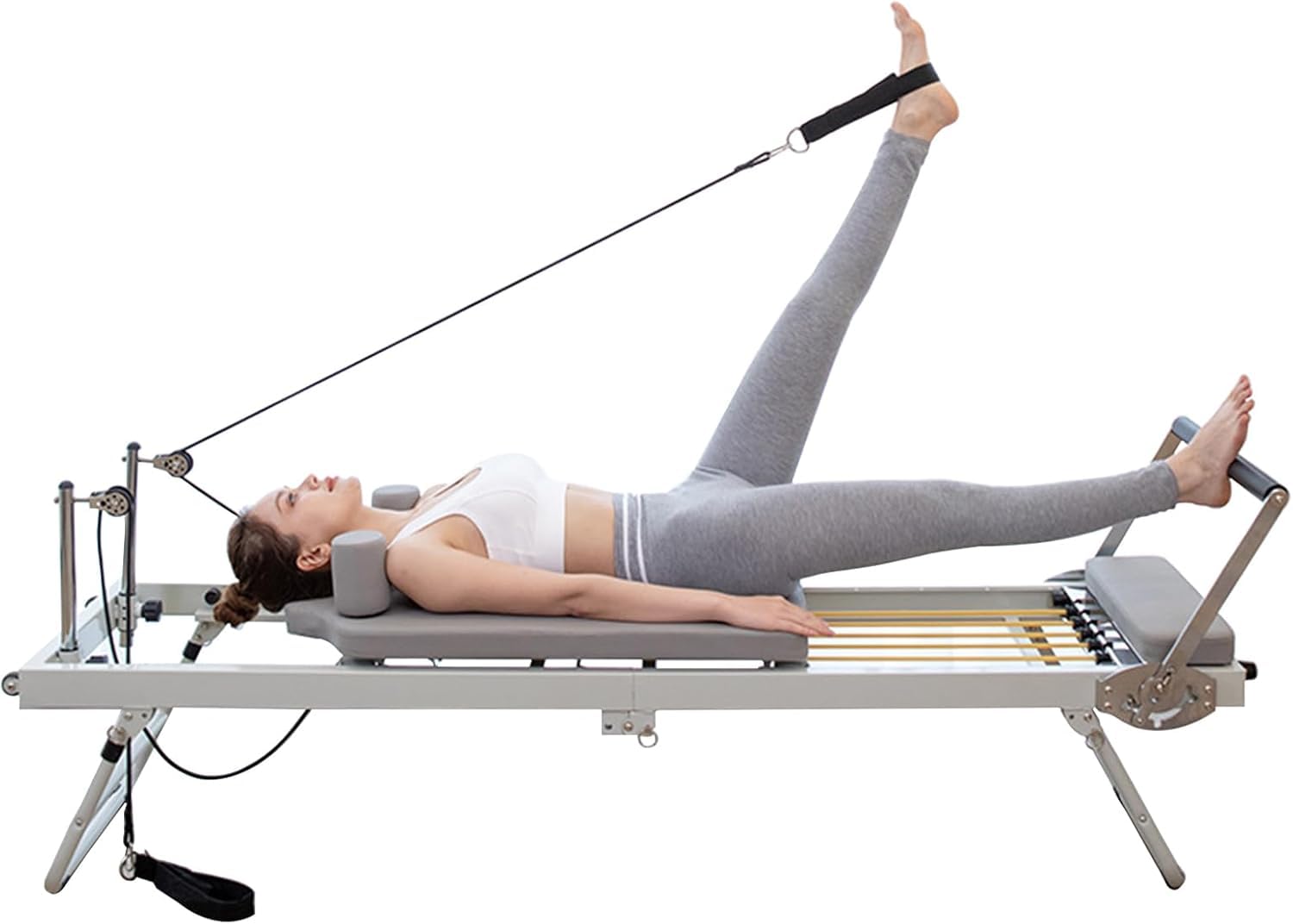 Reformer Pilates, Składana Maszyna Do Pilates, Łóżko Do Pilates O Regulowanej Intensywności, Wielofunkcyjny Reformer Pilates, Sprzęt Do Jogi, Beige