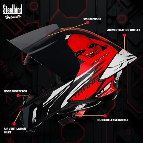 Image of Steelbird SBA-20 Strange ISI Certified Flip-Up Helmet for Men and Women