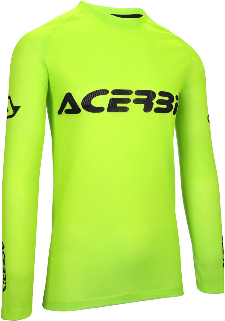 Acerbis J-Windy Vented Limelight Maglia Motocross, verde, 2XL | Traspirante, Con protezioni, Elasticizzato