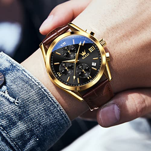 OLEVS Men's Leather Chronograph Watch - image 2