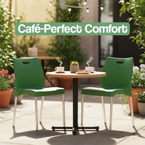 Image of IAFA FURNITURE Munch Plastic Chair| Living Room, Bed Room, Kitchen, Office Room, Outdoor| (Red, Set of 2) (Green, Set of 2)