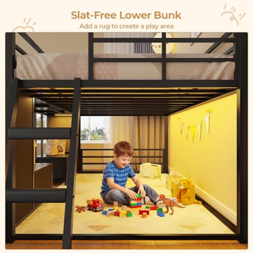 BTHFST Low Bunk Bed with 8 Drawers