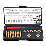 TOMMARS 15-Piece Metric Thread Chaser Set, M6 M8 M10 M12 Thread Restorer Tool Rethreading Repair Kit