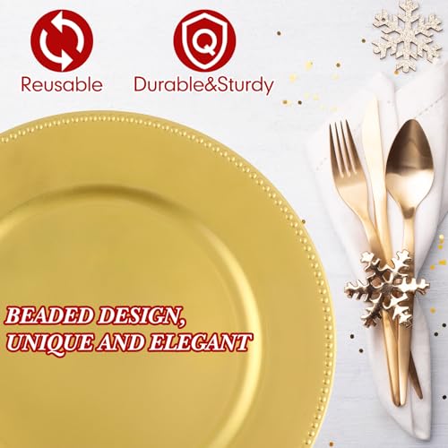 Platos de carga Jinei, pack 100 unidades, dorados, plástico miniatura 4