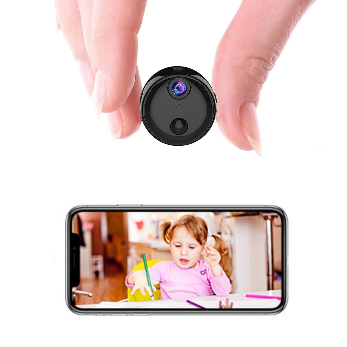 Kamera, Mała Bezprzewodowa Kamera Niani Mini 4K Do Użytku Domowego, Mikro Kamera Z Wykrywaniem Ruchu I 4 Lampami Noktowizyjnymi, Kamera HD 1080P Z Funkcją Nagrywania W Pętli