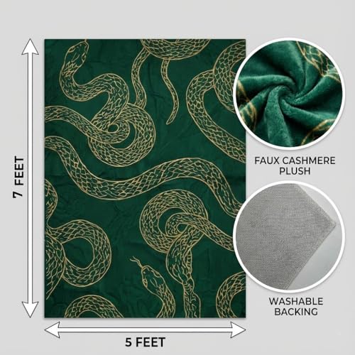 Tapete decorativo verde y dorado 5x7 pies miniatura 2