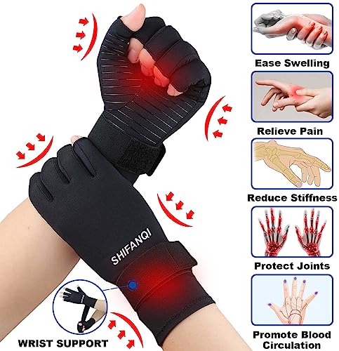 SHIFANQI 2 works Pack Copper Compression Gloves, Arthritis Gloves for Women & Men, Carpal Tunnel Gloves - Image 2