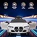 12V Electric Ride On Car w/RC,Licensed by BMW M4 Toddler Electric Vehicle for 37-83 Months,Power Wheels for Boys Girls, with Suspension System,3 Speeds, Bluetooth, MP3, Double Door, LED Light(White)
