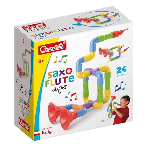 Quercetti Super Saxoflute, Jeu de Construction Musical 24 Pièces, Instruments de Musique pour Enfants à Assembler, Jeux Educatif Montessori, Jouet Enfant 3...