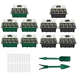 [ ANZUCHT ] -- Mit den einstellbaren Belüftung an der Deckel und Abflusslöcher auf Jede Zelle, dieses Mini Gewächshaus können Sie die Temperatur und Luftfeuchtigkeit Ihrer Sämlingsumgebung regulieren, sodass Sie die vollständige Kontrolle über den Wachstumsprozess haben