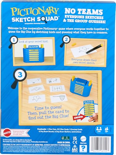 Mattel Games Pictionary Sketch Squad Juego Cooperativo de Dibujo miniatura 6