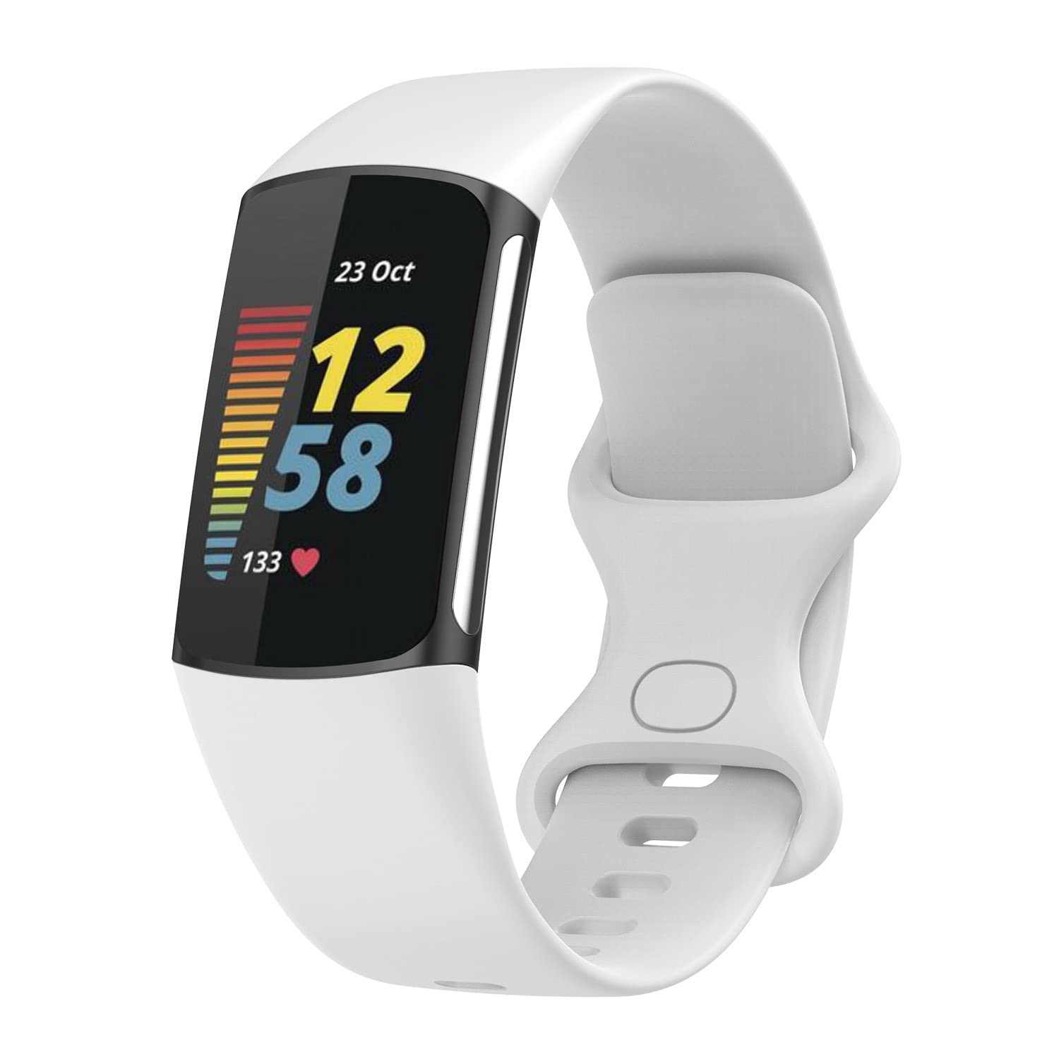 Muovrto Strap for Fitbit Charge 5/Charge 6,Silicone Replacement Sport Waterproof Adjustable Watch Band for Men and Women - Image 3