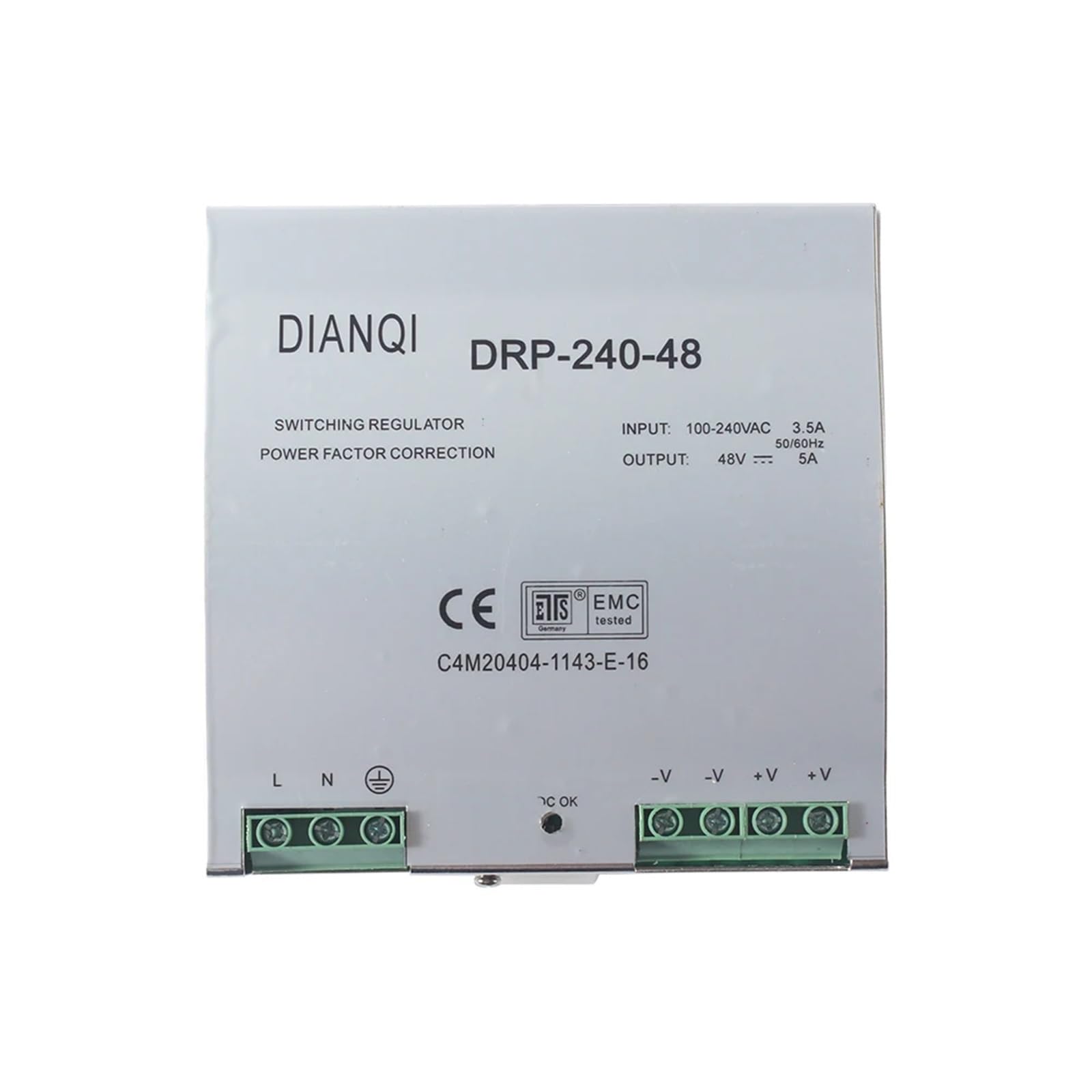 Alimentation Industrielle sur Rail DIN CA-CC à Sortie Unique Stable DRP-240W-48V 5A DRP-240-48 DR-240W-24V 10A DR-240-24 ADJ 10%(24V_240W)