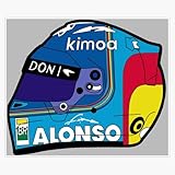 Fernando Alonso's Helmet (2018) Sticker Decal Car Window Water Bottle 5"