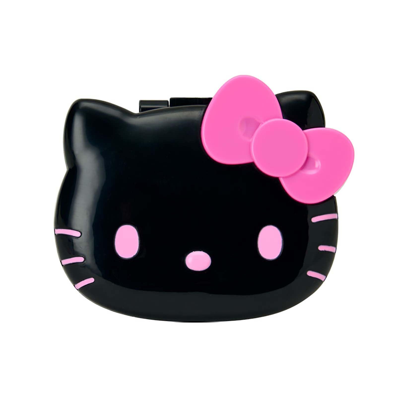 Sanrio Hello Kitty Compact Hair Brush with Mirror Black Portable 3.1in