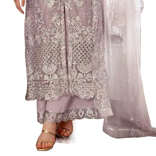 Image of Women's Net Multicolor Heavy Embroidery & Sequin Work Designer Stitched Salwar Suit