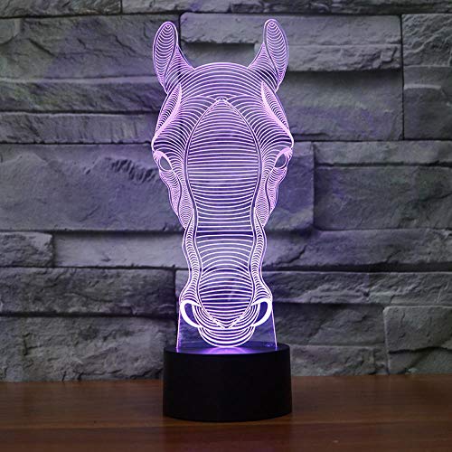 Veilleuse 3D zèbre LED avec télécommande et luminosité ajustable pour lecture