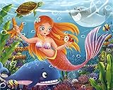 Aoumi 100 Piece Puzzles for Kids Ages 4-8 Mermaid Jigsaw Puzzle for Toddlers 3-5 Years Old Boys...