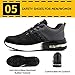 Steel Toe Shoes for Men Women Breathable Safety Work Sneakers Lightweight Comfortable Proof Slip Resistant Fashion Sneakers Air Cushion Construction Industrial Safety Shoes Black/Grey