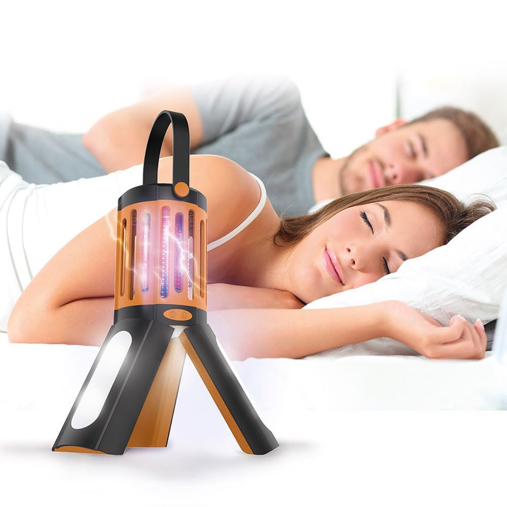 Lampe Torche LED Anti-moustiques 2 En 1 - 18 LEDs, 45 Lumens, IPX4 - Pour Camping, Jardin, Terrasse