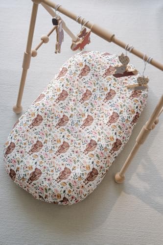 Image of Little Jump 2 Pack Baby Lounger Cover, Stretchy and Soft Newborn Lounger Cover, Infant Lounger Slipcover for Boys Girls, Covers Only Cowgirl Boots hat Highland Cows Floral (2 Pack Cowgirl)