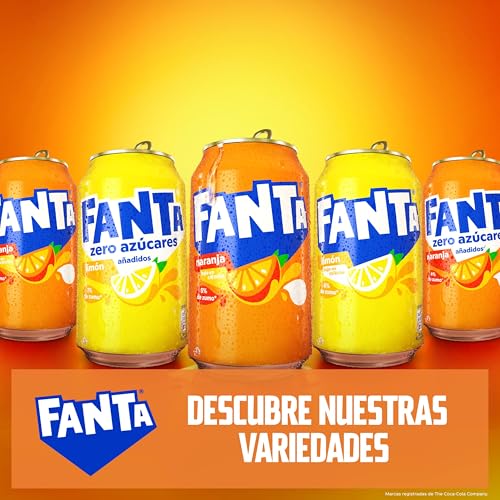 Miniatura 7 de Fanta Limón Zero Azúcar, Refresco de Limón Elaborado a partir de Zumo, Bajo en Calorías- Lata 330 ml Pack de 24