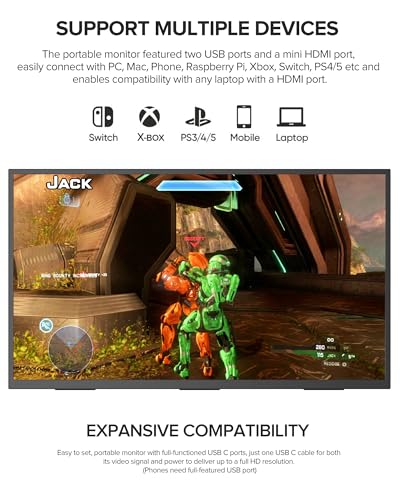 Image of UPERFECT 24 inch 120Hz QLED Portable Touchscreen Monitor 1080P 125% sRGB 400Nits w /Stand & VESA, HDMI USB-C Travel Monitor for Laptop /Gaming Devices /Phone /Mini PC, External Second Screen for Gaming & Work