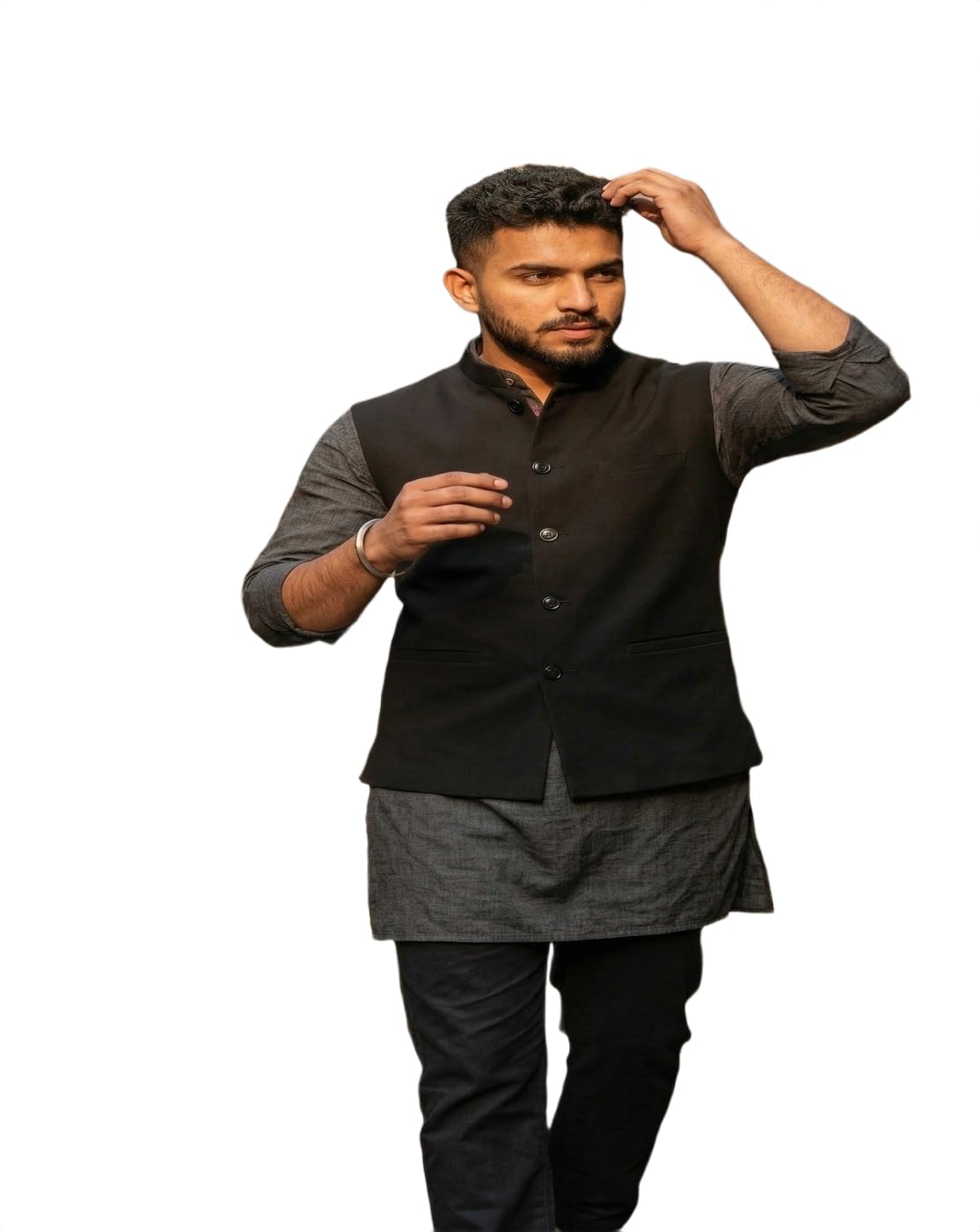 new-18 Men Black Nehru Jacket,Plus Size Nehru Jacket-picture-29