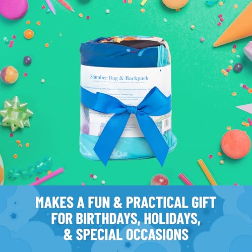 Image of Jay Franco Disney Frozen Sparkle Slumber Sack - Cozy & Warm Kids Lightweight Slumber Bag /Sleeping Bag - Featuring Anna and Elsa (Official Disney Product)