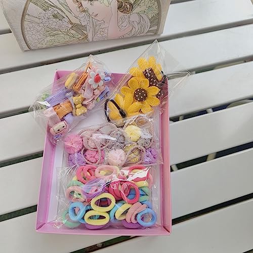 Image of Shining Diva Fashion 74-1220 Pcs Colorful Hair Bands, Hairpins, Ponytail Holders, Flower Clips, BB Clips, Bamboo Knots, Hair Extensions, Headbands for Girls Kids Baby Toddlers | A Box of Multipurpose Girls Hair Accessories Set | Birthday Gift for Girls