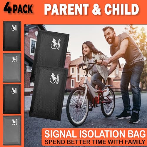 Image of Two Faraday Bags Anti-Tracking GPS RFID Signal Blocker Wallet Shielding Pouches (x2) Protective Cases for Cell Phone Car Key FOB, Data Privacy, Electronic Device Security (2 Pack - Black and Gray)