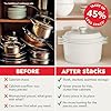 Dash Stacks Stacking Cookware Set with Electric Burner - Features CleanCoating™ Ceramic Nonstick Coating - Versatile, Nestable Pieces - Convenient Storage - Cream, 16-Piece #3
