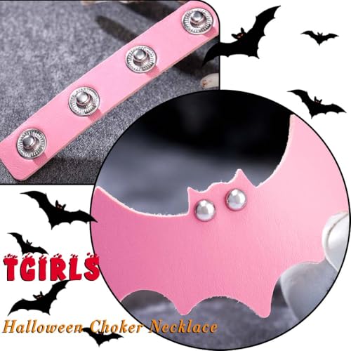 Tgirls Halloween Devil Bat Wings Choker Chain Necklaces Punk Goth Leather Collar Necklace for Women3
