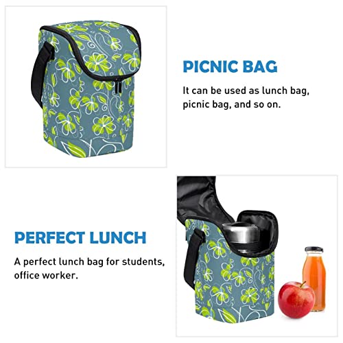 Bolsas de almacenamiento portátiles térmicas con cremallera y diseño floral 3